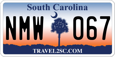 SC license plate NMW067