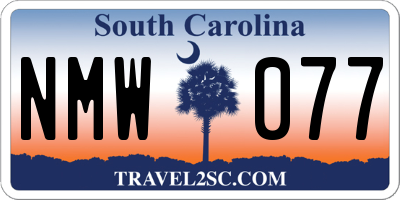 SC license plate NMW077