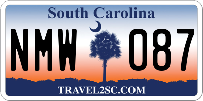 SC license plate NMW087