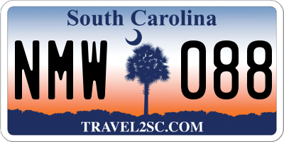 SC license plate NMW088