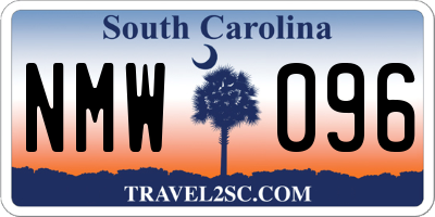 SC license plate NMW096