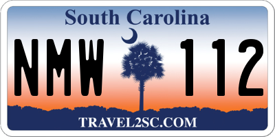 SC license plate NMW112