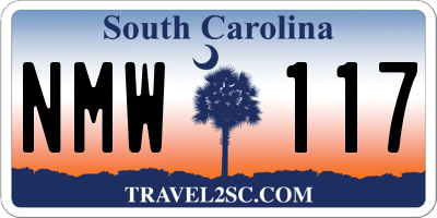 SC license plate NMW117