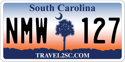 SC license plate NMW127