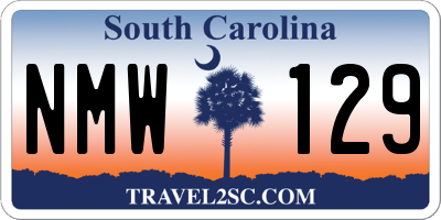 SC license plate NMW129