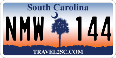 SC license plate NMW144