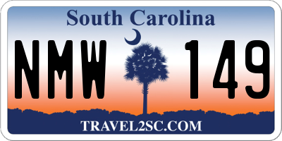 SC license plate NMW149