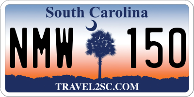 SC license plate NMW150