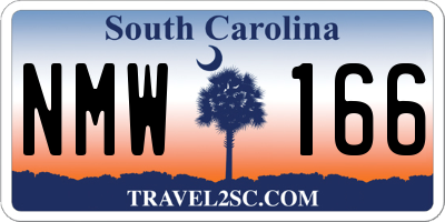 SC license plate NMW166