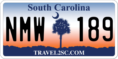 SC license plate NMW189