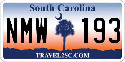 SC license plate NMW193