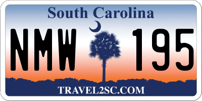 SC license plate NMW195