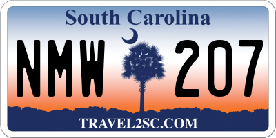 SC license plate NMW207