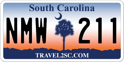 SC license plate NMW211