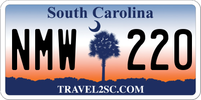 SC license plate NMW220