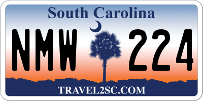 SC license plate NMW224