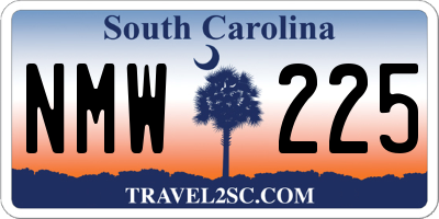 SC license plate NMW225