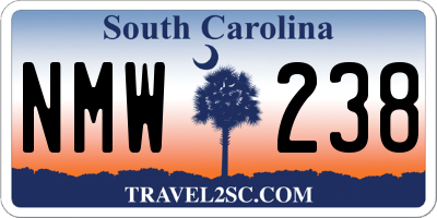 SC license plate NMW238