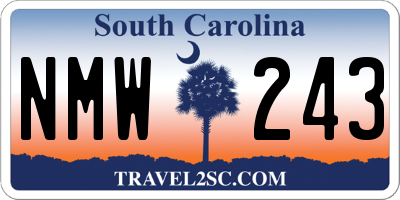 SC license plate NMW243