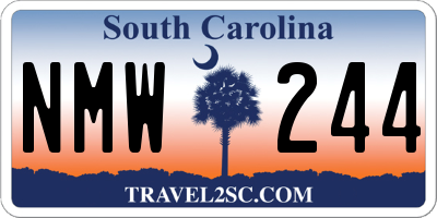 SC license plate NMW244