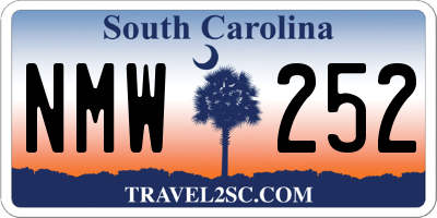 SC license plate NMW252