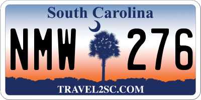 SC license plate NMW276