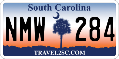 SC license plate NMW284