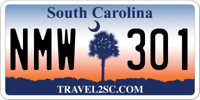 SC license plate NMW301