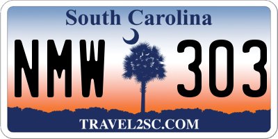 SC license plate NMW303