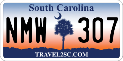 SC license plate NMW307