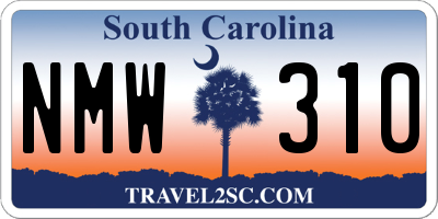 SC license plate NMW310