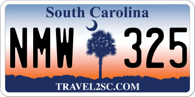 SC license plate NMW325