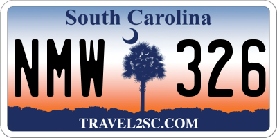 SC license plate NMW326