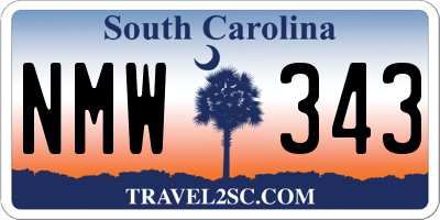 SC license plate NMW343