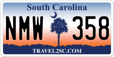 SC license plate NMW358