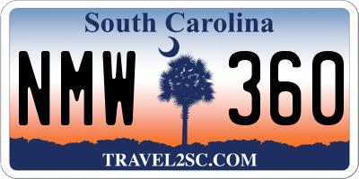 SC license plate NMW360