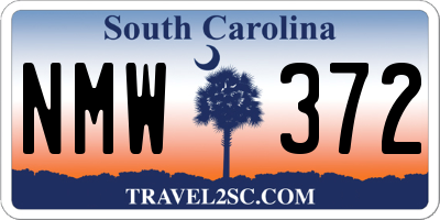 SC license plate NMW372