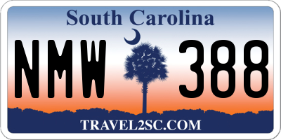 SC license plate NMW388