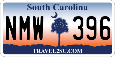 SC license plate NMW396