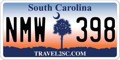 SC license plate NMW398