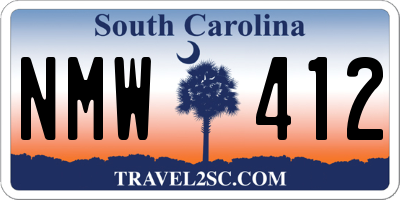 SC license plate NMW412