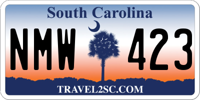 SC license plate NMW423