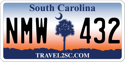SC license plate NMW432