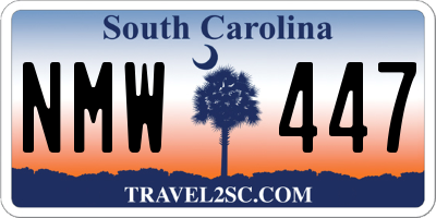 SC license plate NMW447