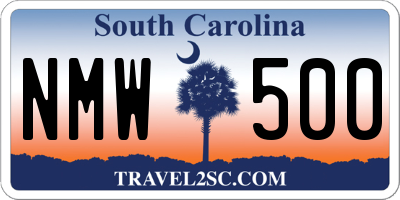 SC license plate NMW500