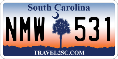 SC license plate NMW531