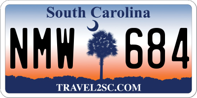 SC license plate NMW684