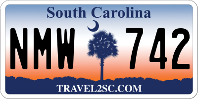 SC license plate NMW742