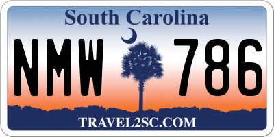 SC license plate NMW786