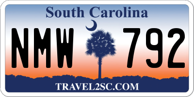 SC license plate NMW792